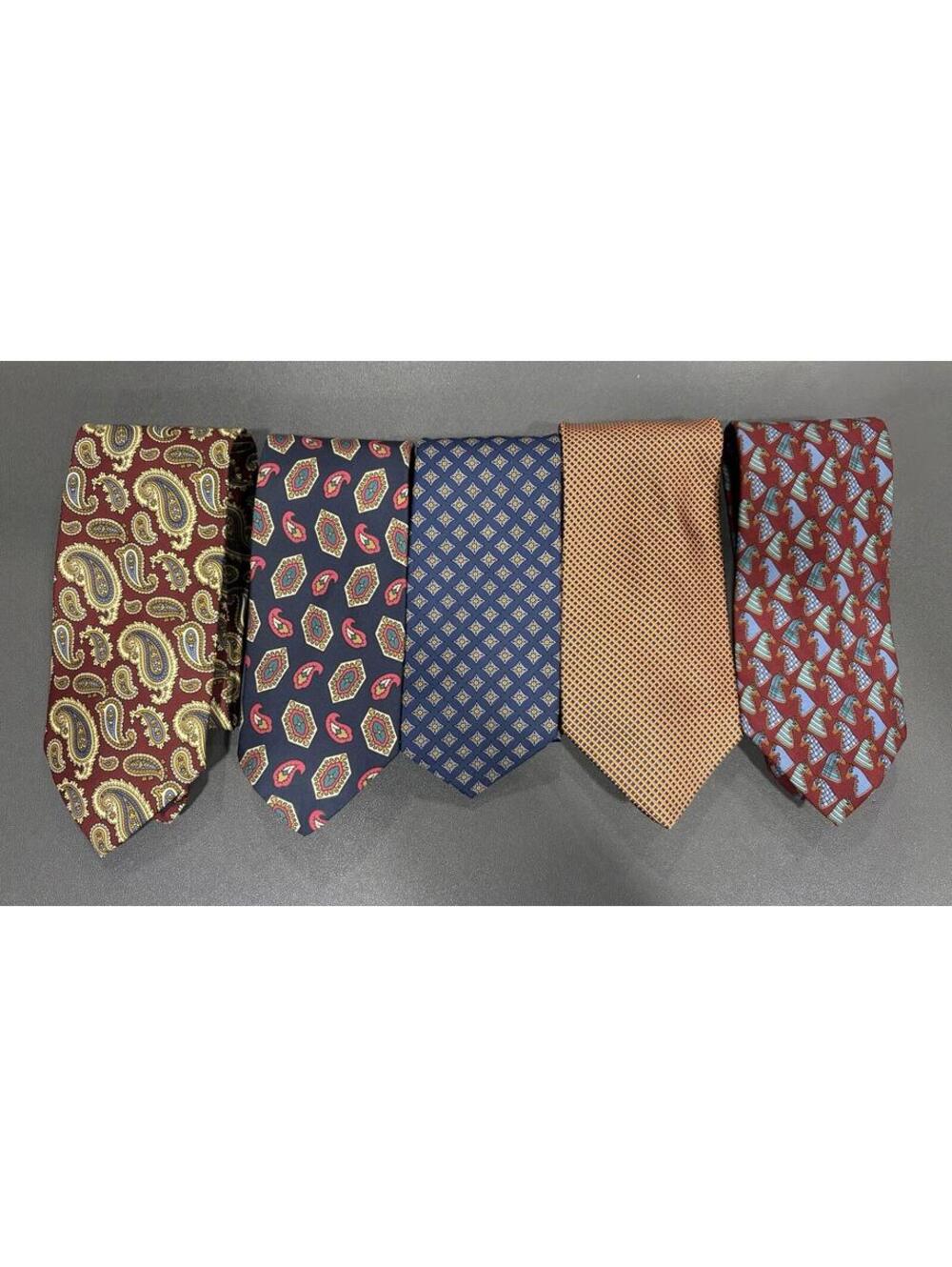 Brooks Brothers Lot Of 5 100% Silk Ties Various Patterns & Colors L2